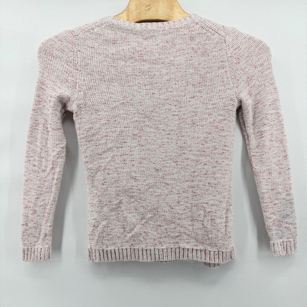 Talbots Women's Cable‎ Knit Sweater Speckled Pink Blue White Cotton Size Medium - Picture 3 of 7
